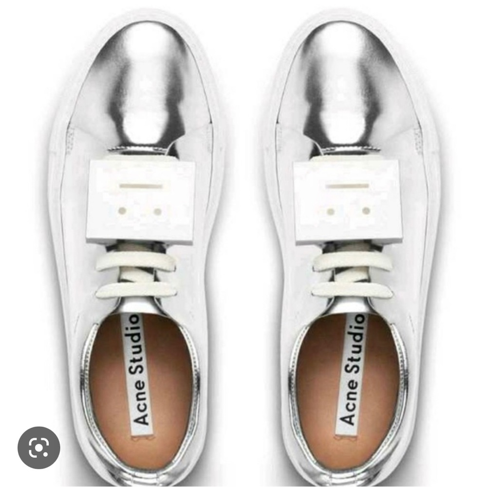 Acne Studios Adriana Silver Sneakers, Excellent condition.  Worn once